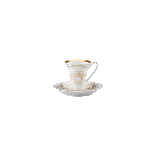 Versace Medusa Gala Gold Cup/Saucer 2 tall front view