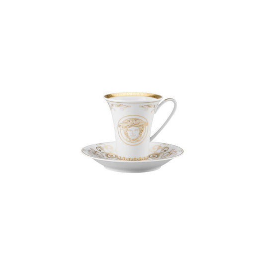 Versace Medusa Gala Gold Cup/Saucer 4 tall front view
