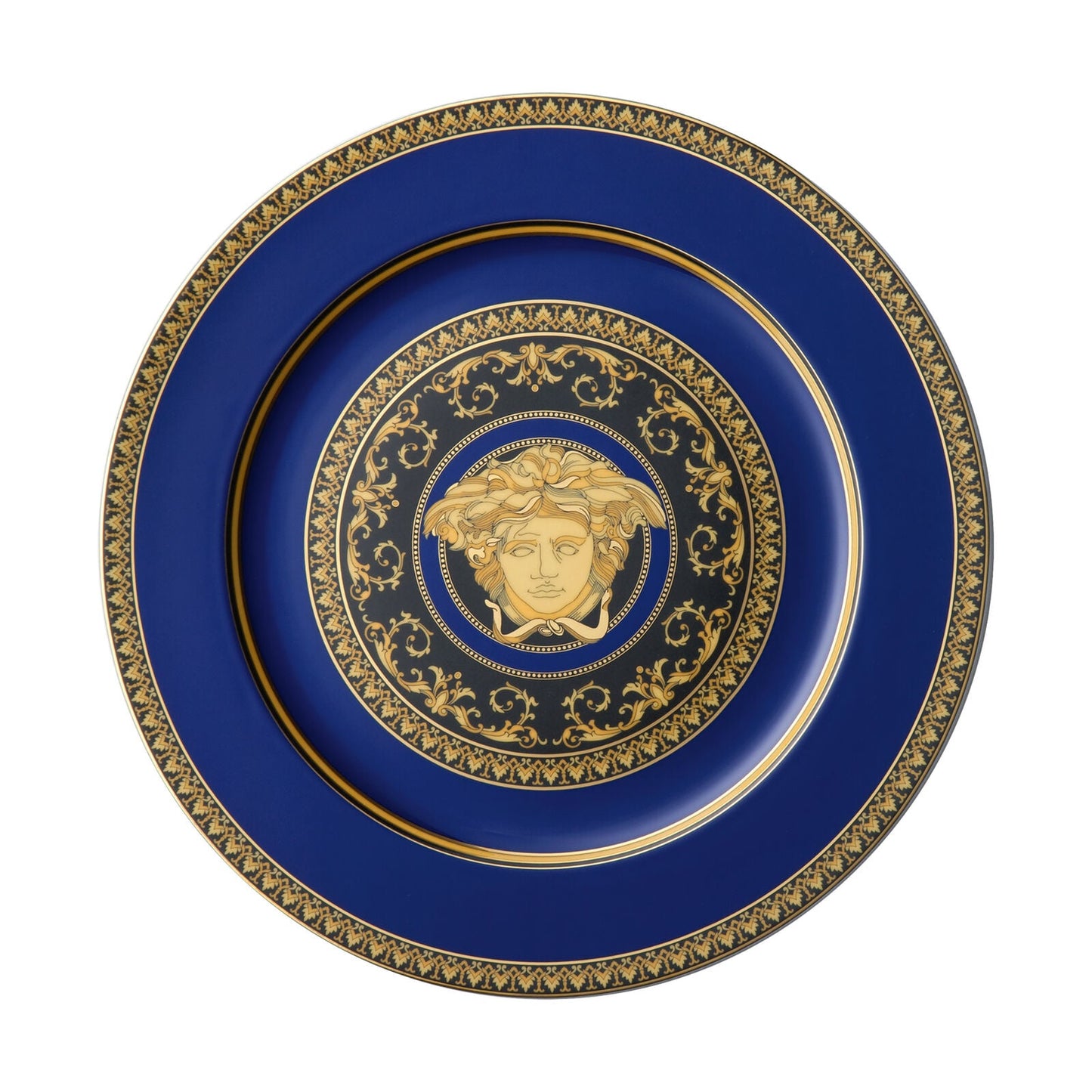 Versace Ikarus Medusa Blue Service Plate 30 cm front view
