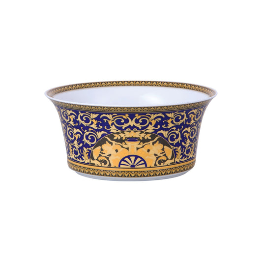 Versace Ikarus Medusa Blue Salad Bowl Large front view