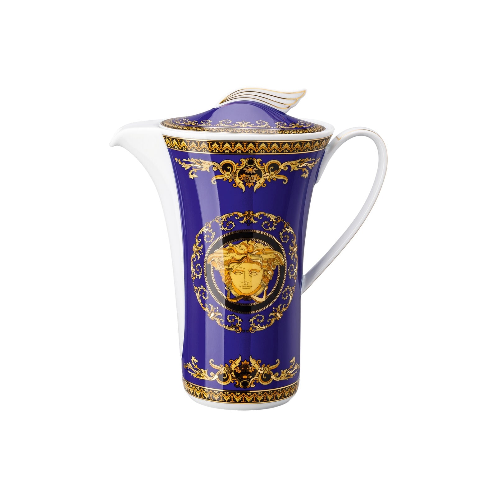 Versace Ikarus Medusa Blue Coffee Pot front view