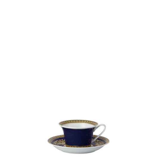 Versace Ikarus Medusa Blue Teacup & Saucer front view
