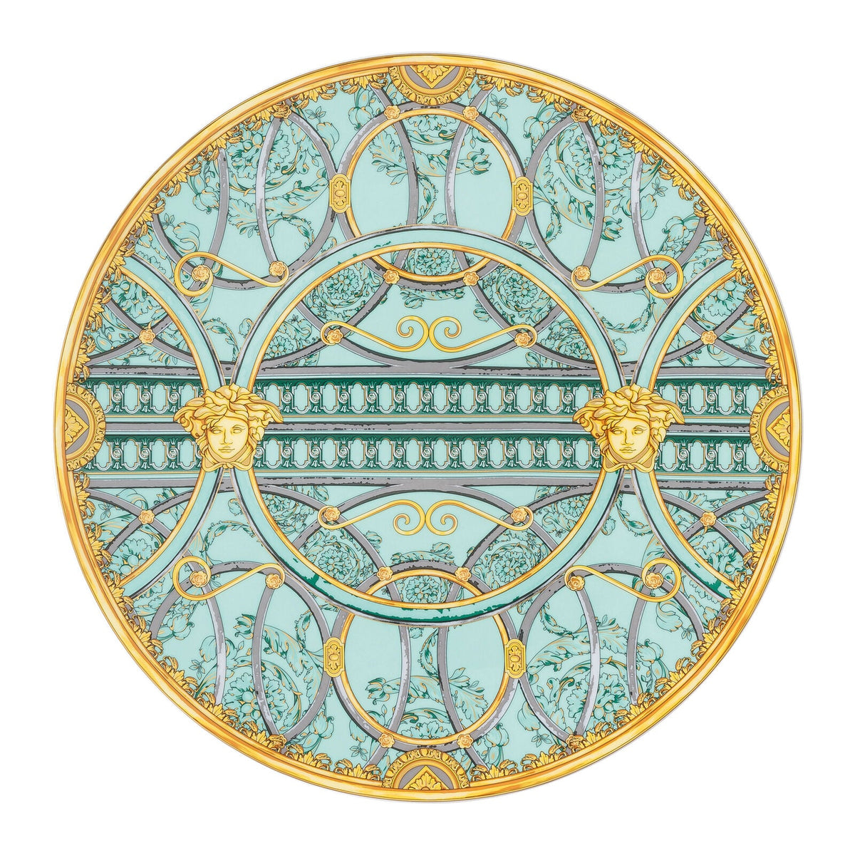 Versace Scala Palazzo Verde Service Plate 33 cm front view