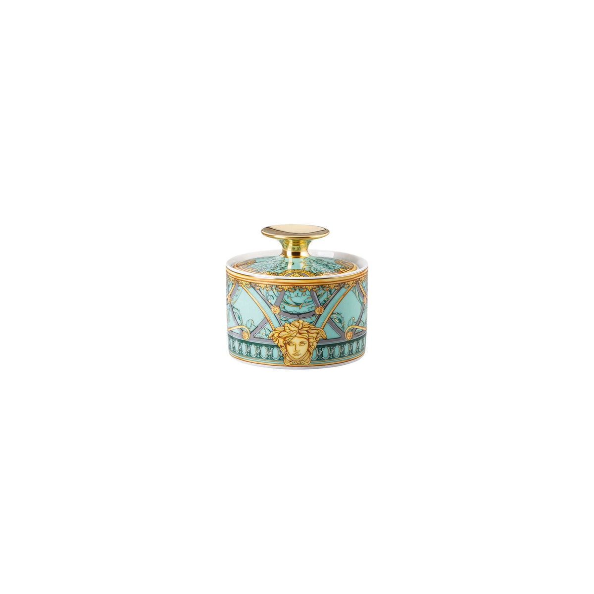 Versace Scala Palazzo Verde Sugar Bowl 3 front view