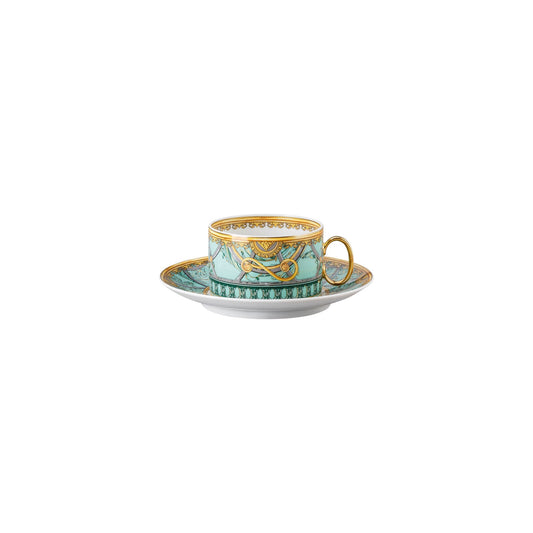 Versace Scala Palazzo Verde Cup/Saucer 4 low front view