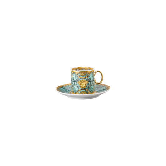 Versace Scala Palazzo Verde Espresso Cup/Sauc. front view