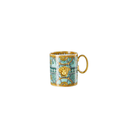 Versace Scala Palazzo Verde Mug with handle front view