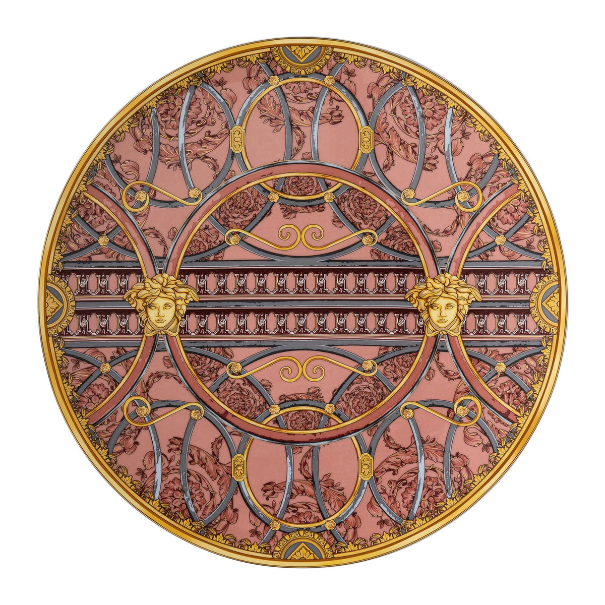 Versace Scala Palazzo Rosa Service Plate 33 cm front view