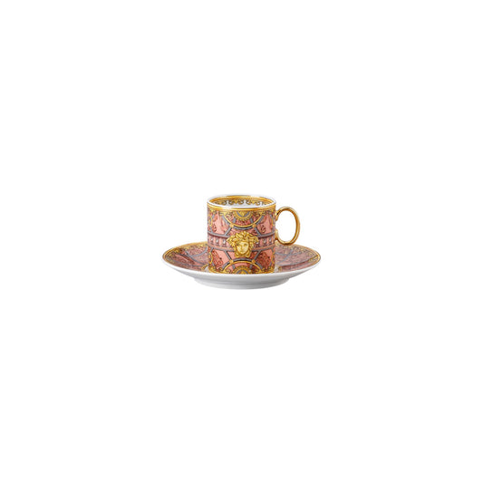 Versace Scala Palazzo Rosa Espresso Cup/Sauc. front view