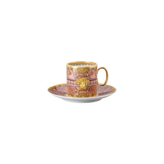 Versace Scala Palazzo Rosa Cup/Saucer 4 tall front view