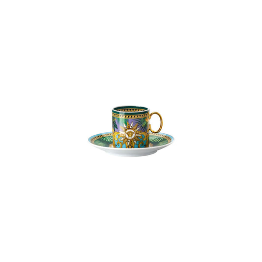 Versace Jungle Animal.Green Espresso Cup/Sauc. front view