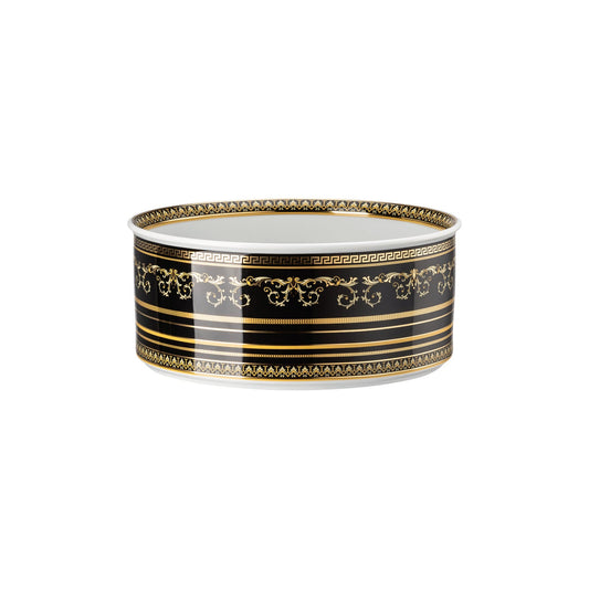 Versace Virtus Gala Black Salad/Vegetable Bowl – 22 cm front view