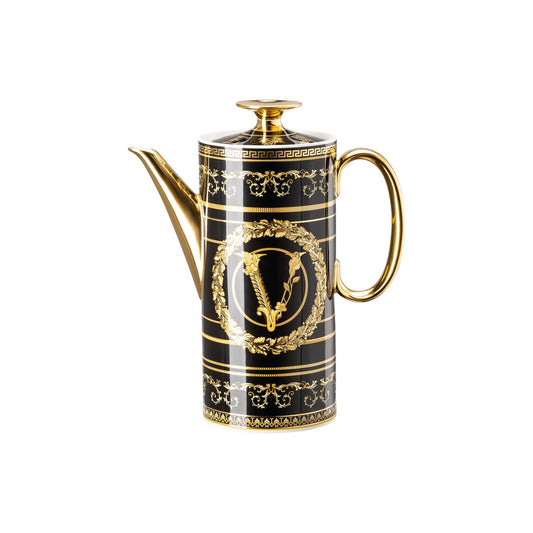 Versace Virtus Gala Black Coffee Pot front view