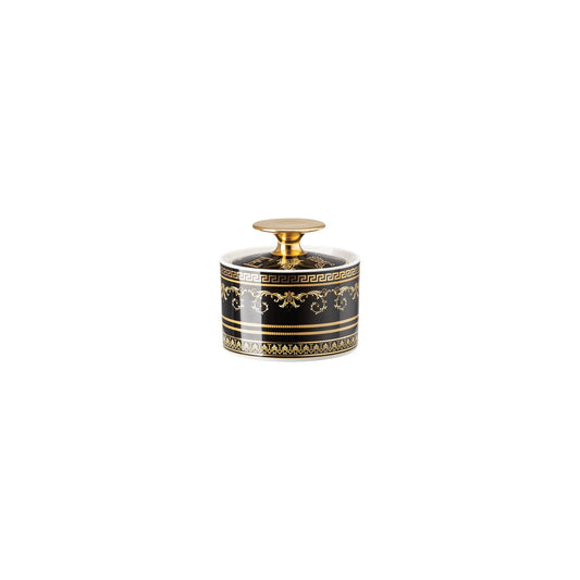 Versace Virtus Gala Black Sugar Bowl front view
