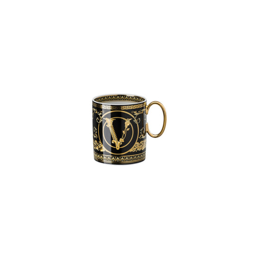 Versace Virtus Gala Black Mug with Handle front view