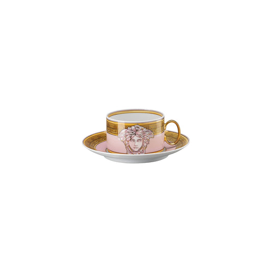 Versace Medusa Amplified Pink Coin Cup/Saucer 4 low front view