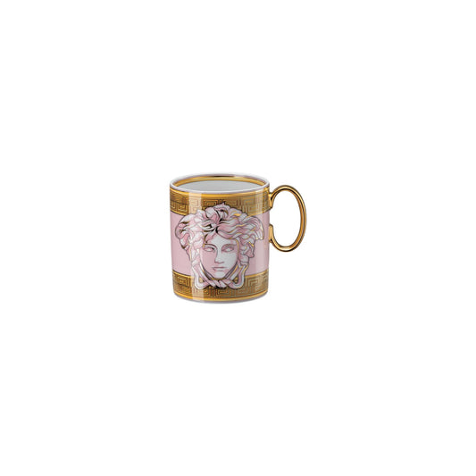 Versace Medusa Amplified Pink Coin Mug with handle front view