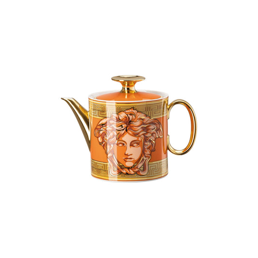 Versace Medusa Amplified Orange Coin Tea Pot 3 front view