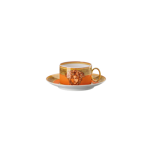 Versace Medusa Amplified Orange Coin Cup/Saucer 4 low front view