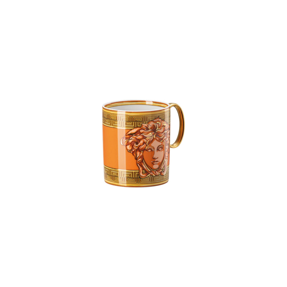 Versace Medusa Amplified Orange Coin Mug with handle alternate view 3