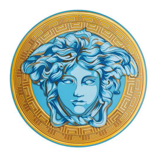 Versace Medusa Amplified Blue Coin Service Plate 33 cm front view