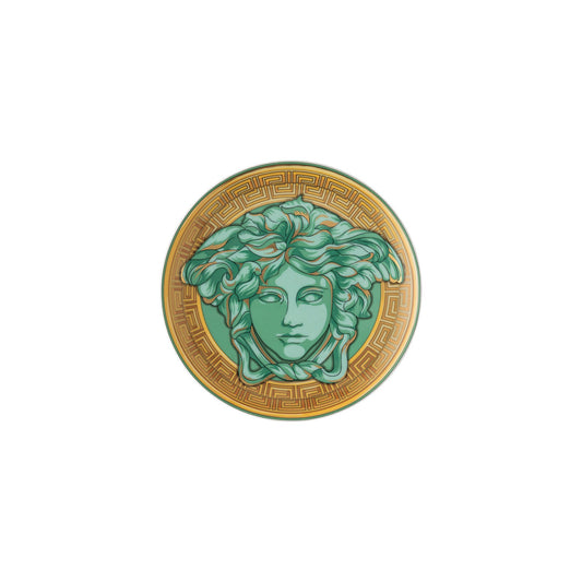 Versace Medusa Amplified Green Coin Plate 17 cm front view