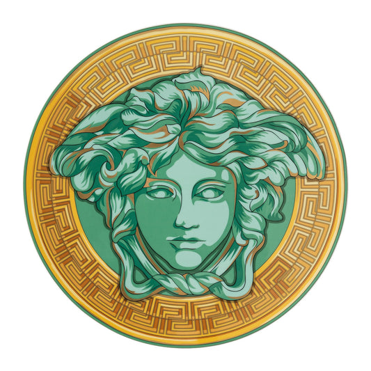 Versace Medusa Amplified Green Coin Service Plate 33 cm front view