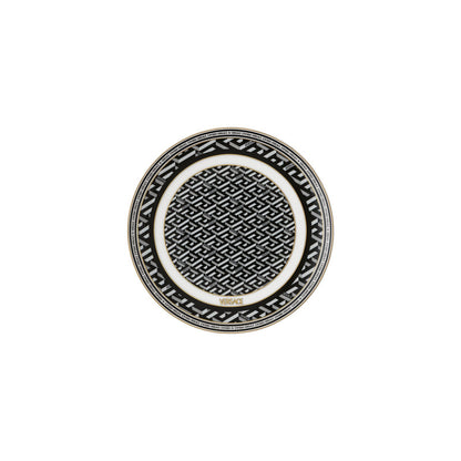 Versace La Greca Signature Black Plate 17 cm front view