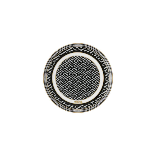 Versace La Greca Signature Black Plate 17 cm front view