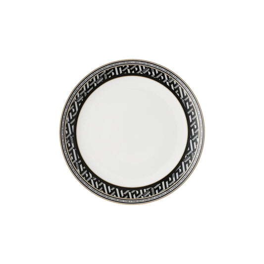 Versace La Greca Signature Black Plate 21 cm front view