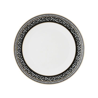 Versace La Greca Signature Black Plate 28 cm front view