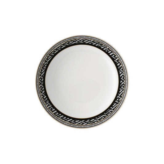 Versace La Greca Signature Black Plate 22 cm deep front view