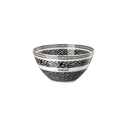 Versace La Greca Signature Black Bowl 18 cm front view