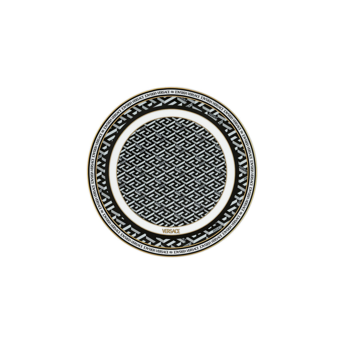 Versace La Greca Signature Black Lid for bowl 18 cm front view
