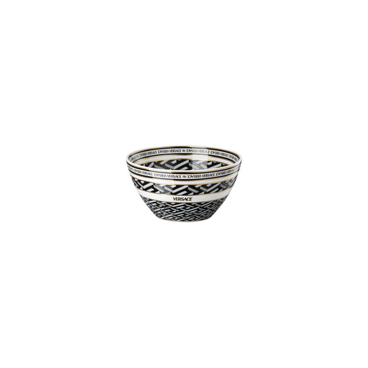 Versace La Greca Signature Black Bowl 12 cm front view