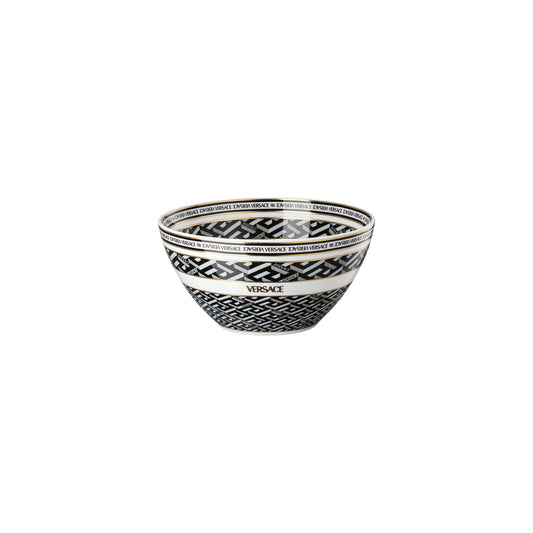 Versace La Greca Signature Black Bowl 15 cm front view