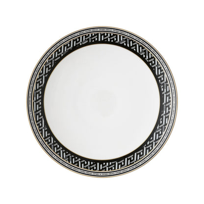 Versace La Greca Signature Black Gourmet Plate 28 cm front view