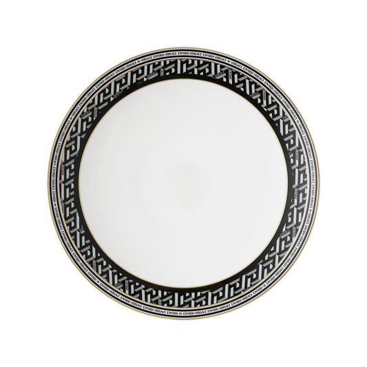 Versace La Greca Signature Black Gourmet Plate 28 cm front view