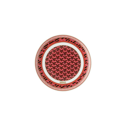 Versace La Greca Signature Red Plate 17 cm front view