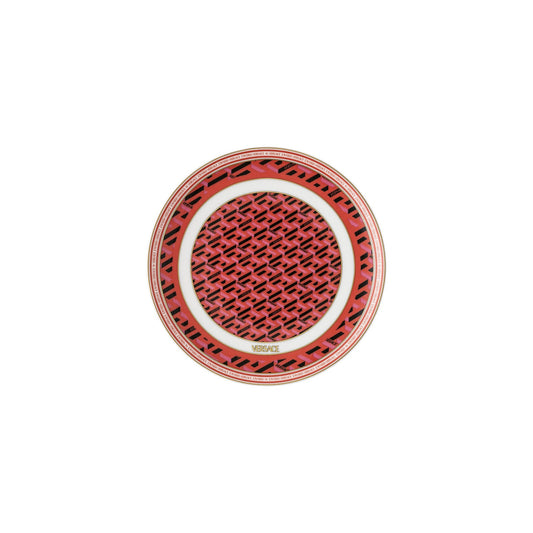 Versace La Greca Signature Red Plate 17 cm front view