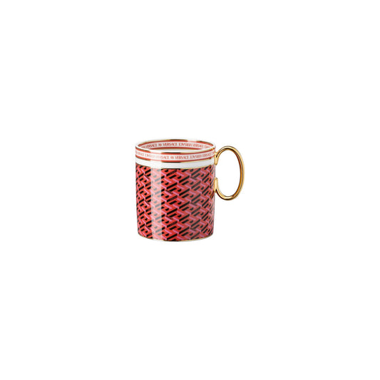 Versace La Greca Signature Red Mug with handle front view