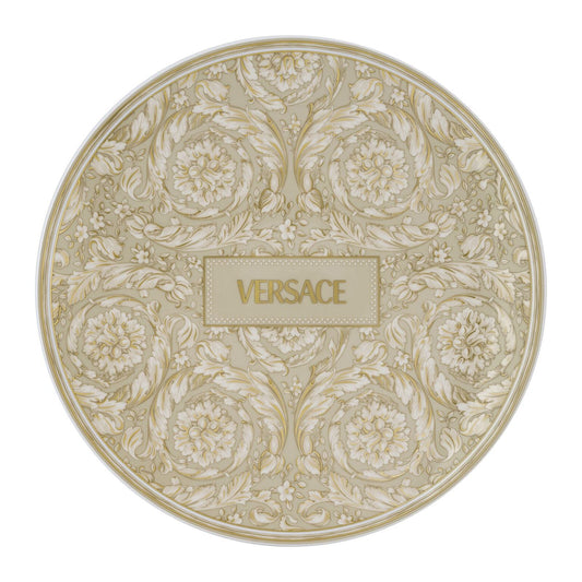 Versace Barocco Beige Service Plate 33 cm front view