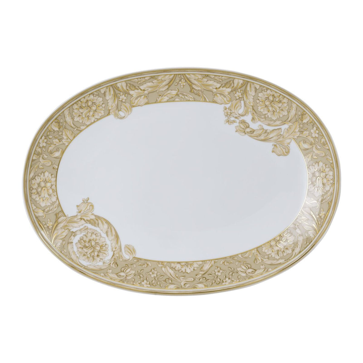 Versace Barocco Beige Platter 33 cm front view