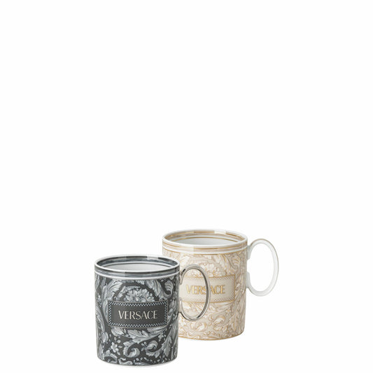 Versace Barocco Haze/Beige Set 2 mugs w. handle front view