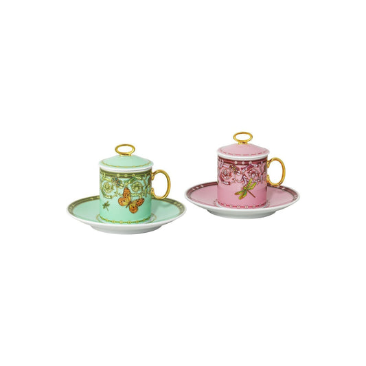 Versace Le Jardin Pink Green Set 2 espresso 3pcs. front view
