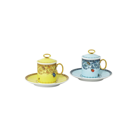 Versace Le Jardin BlueYellow Set 2 espresso 3pcs. front view