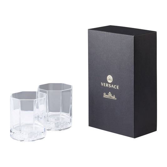 Versace Medusa Lumiere Whisky Tumblers (Set of 2) front view