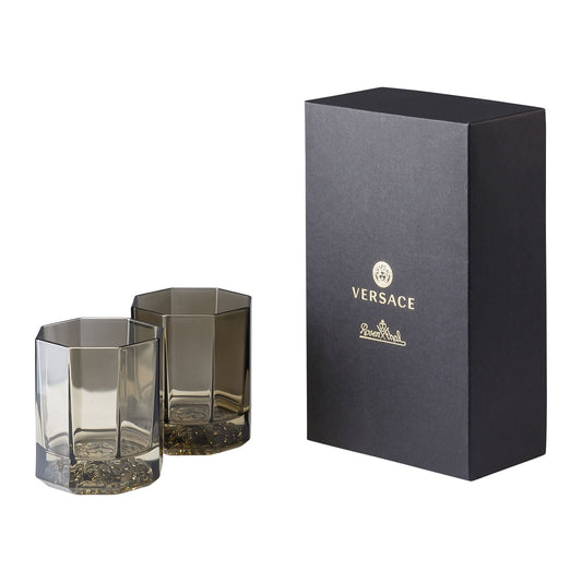 Versace Medusa Lumière Haze Whisky Tumblers (Set of 2) front view