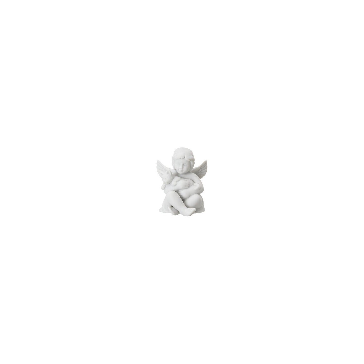 Rosenthal White matt Rosenthal Angel (Little) White matt Angel with cat front view