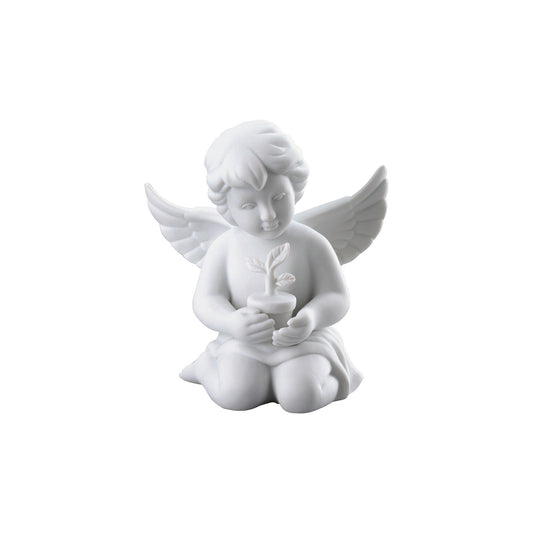 Rosenthal White matt Rosenthal Angel (Medium) White matt Angel with flowerpot front view